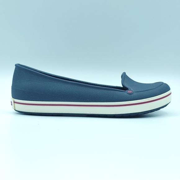 CROCS Casual Flats Slip On Ladies Size 6, Navy Blue Red White. - Picture 5 of 14